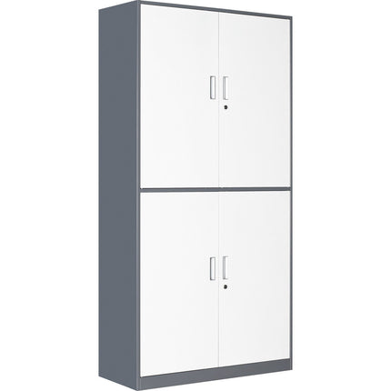 Professional Double Filing Cabinet 900x390x1800mm Gray White | Hdws04