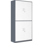 Professional Double Filing Cabinet 900x390x1800mm Gray White | Hdws04