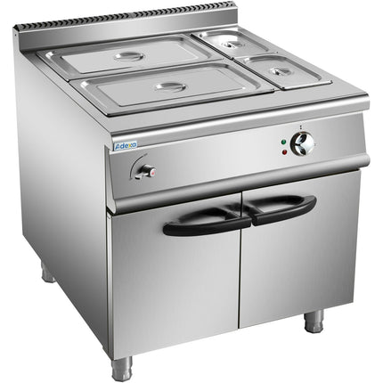 Commercial Electric Bain Marie With Cabinet 2x Gn1/1 + 2x Gn1/3 6k W 900mm Depth |  Heb909 A