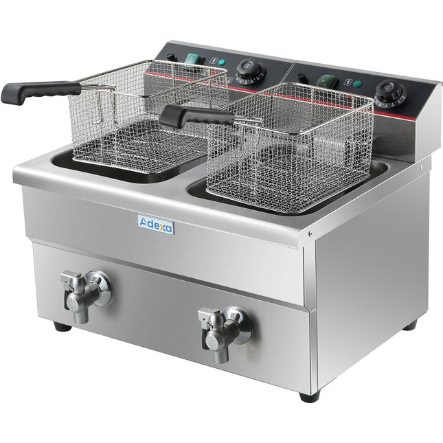 Commercial Fryer Double Electric 2x12 Litre 6.5k W Countertop |  Hef12 L2