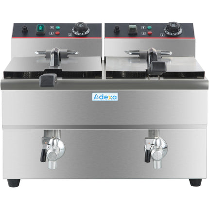 Commercial Fryer Double Electric 2x12 Litre 6.5k W Countertop |  Hef12 L2
