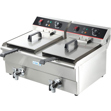 Commercial Fryer Double Electric 2x13 Litre 6k W Countertop | Hef132 V