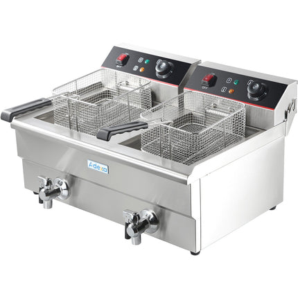 Commercial Fryer Double Electric 2x13 Litre 6k W Countertop | Hef132 V