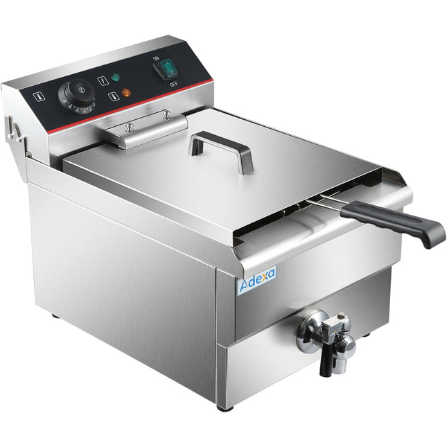 Commercial Fryer Single Electric 16 Litre 5k W Countertop Drainage Tap |  Hef161 V