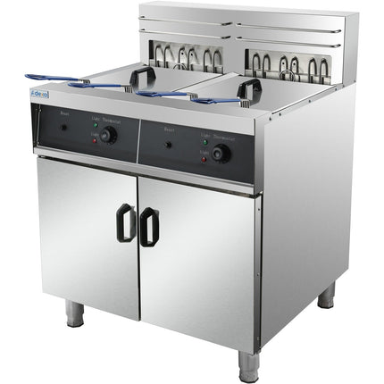 Commercial Fryer Double Electric 2x30 Litre 20k W Free Standing |  Hef262
