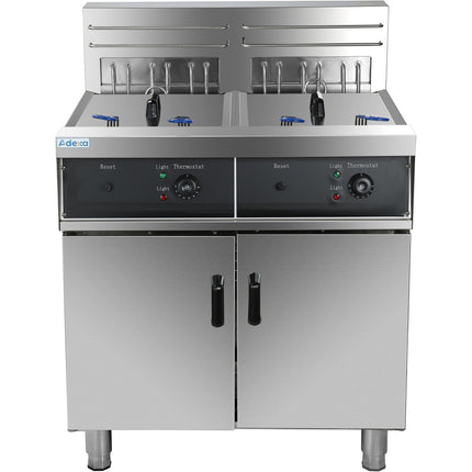 Commercial Fryer Double Electric 2x30 Litre 20k W Free Standing |  Hef262