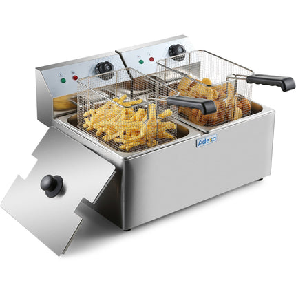 Commercial Fryer Double Electric 2 X 8 Litre 6.5k W Countertop |  Hef8 L2