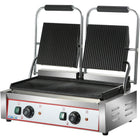Heavy Duty Twin Panini Contact Grill Ribbed 3.6k W Dual Zone |  Heg813