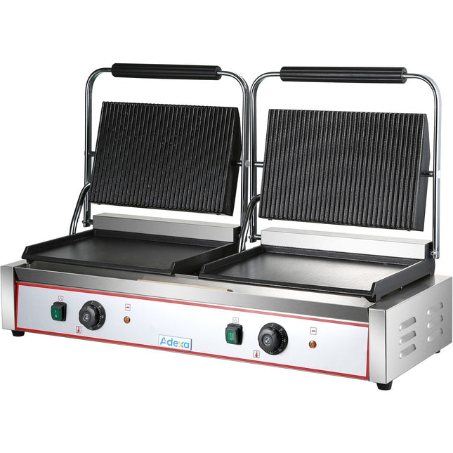 Heavy Duty Twin Xl Panini Contact Grill Ribbed/Smooth 4.4k W Dual Zone |  Heg813 Ea