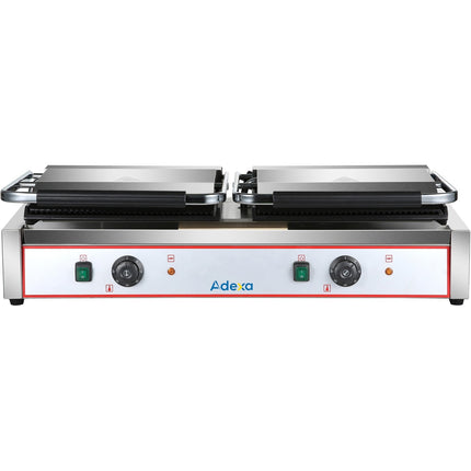 Heavy Duty Twin Xl Panini Contact Grill Smooth 4.4k W Dual Zone |  Heg813 Eb