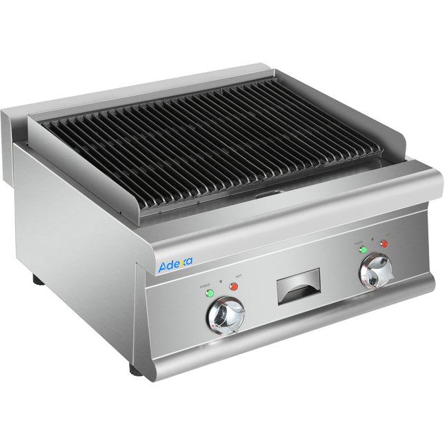 Commercial Electric Lava Rock Grill 2 Zones 4.8k W Countertop | Hel607