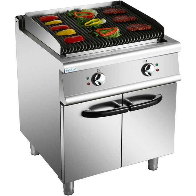 Professional Electric Lava Rock Grill With Cabinet Base 9k W 700mm Depth |  Hel707 A