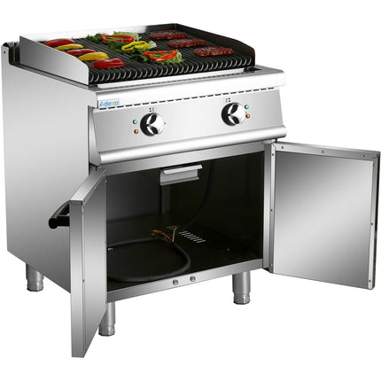 Professional Electric Lava Rock Grill With Cabinet Base 9k W 700mm Depth |  Hel707 A