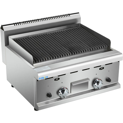 Commercial Gas Lava Rock Grill 2 Zones Countertop | Hgl607