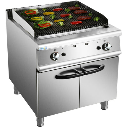 Professional Gas Lava Rock Grill With Cabinet Base 18k W 900mm Depth |  Hgl907