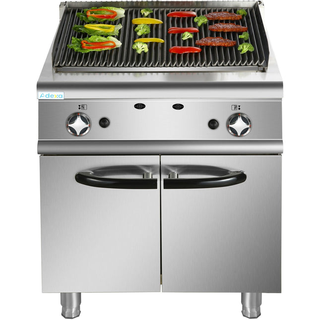 Professional Gas Lava Rock Grill With Cabinet Base 18k W 900mm Depth |  Hgl907