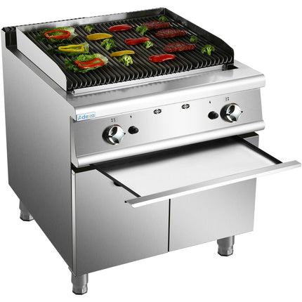 Professional Gas Lava Rock Grill With Cabinet Base 18k W 900mm Depth |  Hgl907