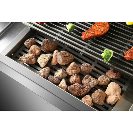 Professional Gas Lava Rock Grill With Cabinet Base 18k W 900mm Depth |  Hgl907