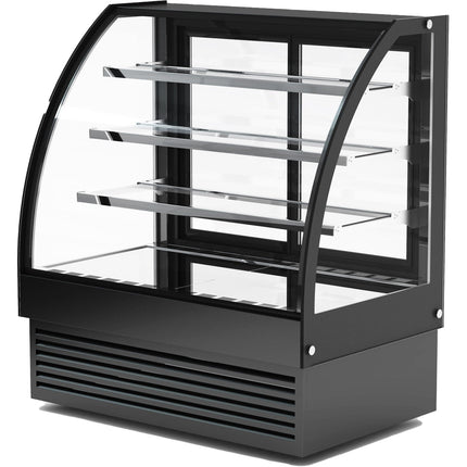 Display Merchandiser Fridge Curved Front 400 Litres 3 Shelves Black |  Hl1200 S3 Black
