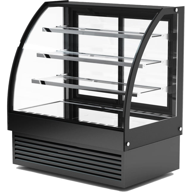 Display Merchandiser Fridge Curved Front 400 Litres 3 Shelves Black |  Hl1200 S3 Black