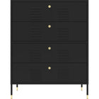Metal Storage Cabinet 4 Drawers 800x400x1015mm Black |  Hma14