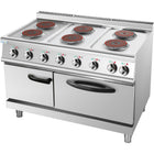 Commercial Electric Cooker 6 Burners (6x2000 W) With Electric Oven (4800 W) 1050x700x920xmm 380 V |  Hrq762 A