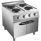 Commercial Electric Cooker 4 Burners With Cabinet Base 10.4k W 900mm Depth |  Hrq912