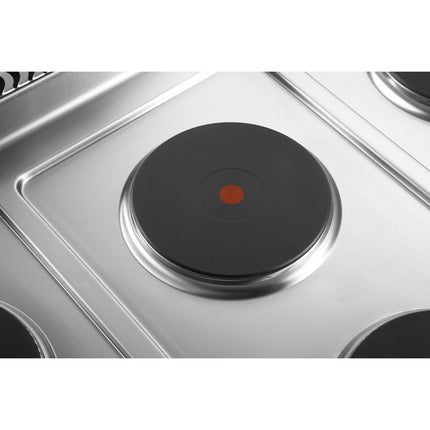 Commercial Electric Cooker 4 Burners With Electric Oven 10.4k W+4.8k W 900mm Depth |  Hrq912 A