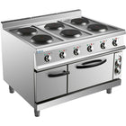 Commercial Electric Cooker 6 Burners With Electric Oven 15.6k W+4.8k W 900mm Depth |  Hrq962 A