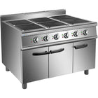 Commercial Electric Cooker 6 Square Burners With Cabinet Base 900mm Depth |  Hsq962 C