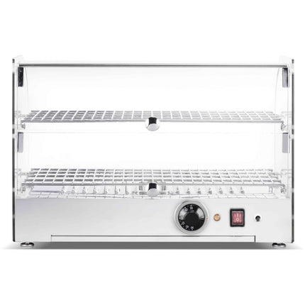 2 Tier Curved Front Heated Display Case 45 Litres Countertop |  Hw45 R