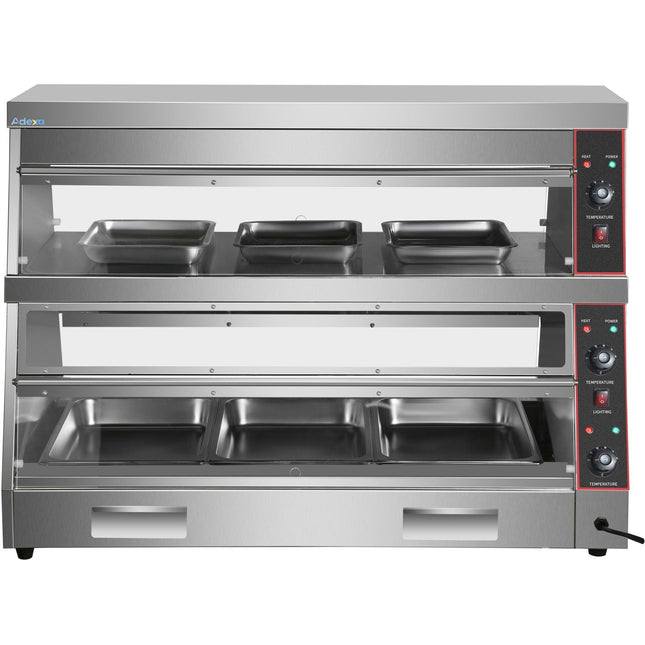 Commercial Two Tier Heated Showcase Food And Chicken Warmer 1200x760x860mm Countertop Dry Heat And Wet Heat |  Hw6 Pb