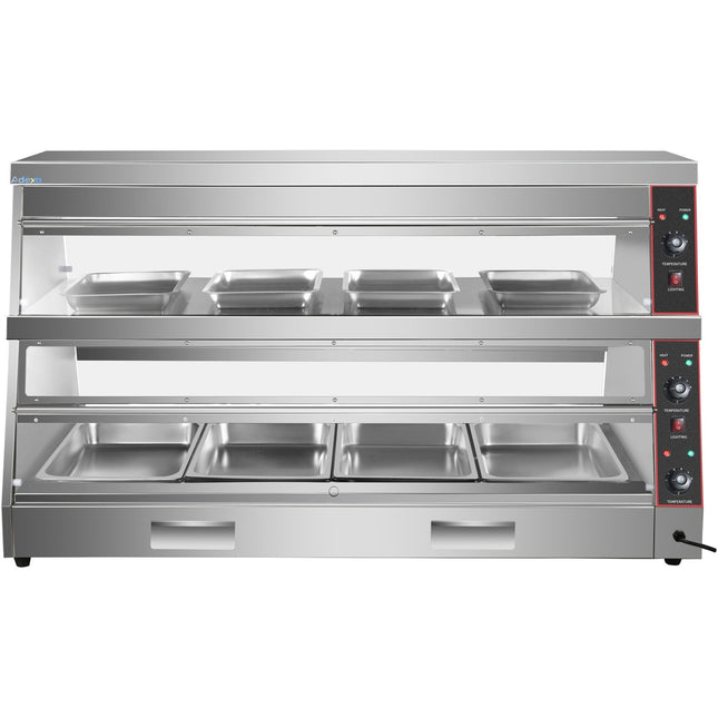 Commercial Two Tier Heated Showcase Food And Chicken Warmer 1500x760x860mm Countertop Dry Heat And Wet Heat |  Hw6 P