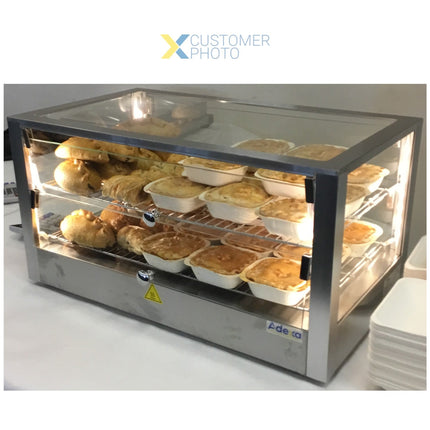 2 Tier Heated Display Case 80 Litres Countertop |  Hw80
