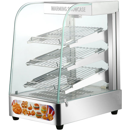 Commercial Hot Display Food Warmer Countertop 3 Shelves 350x455x580mm |  Hw861