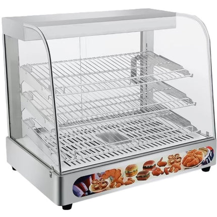Commercial Hot Display Food Warmer Countertop 3 Shelves 650x455x580mm |  Hw862