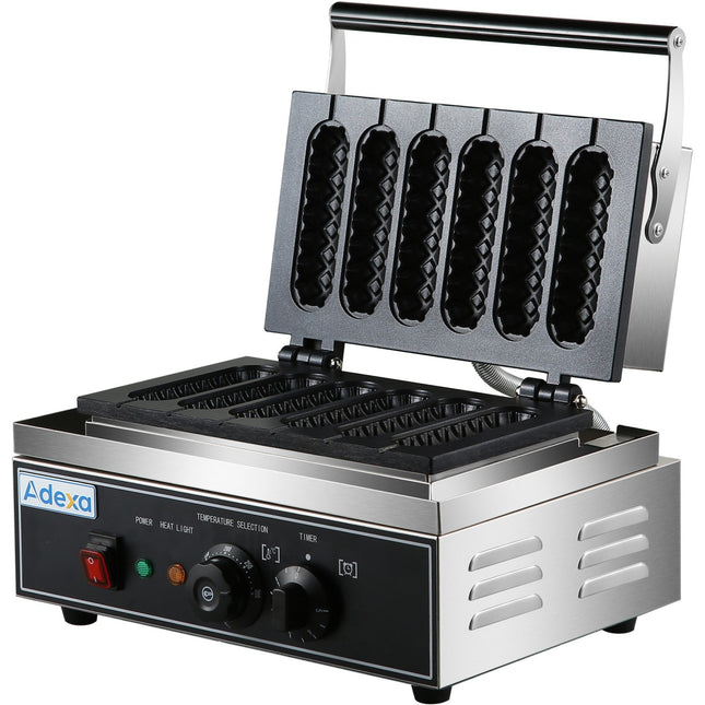 Commercial Corn Dog Waffle Maker 1.6k W 6 Waffles Countertop |  Hx119