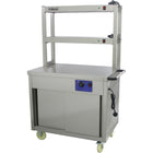 Mobile Flat Top Hot Cupboard With 2 Tier Heated Gantry 900mm | Hyh09 Hd