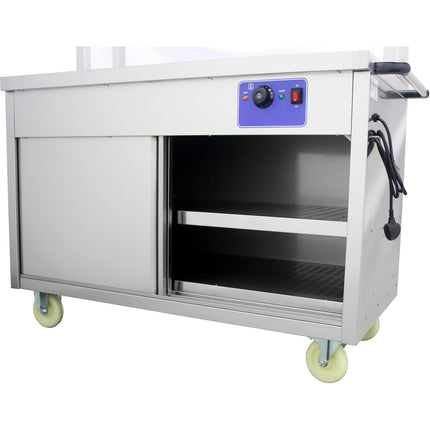 Mobile Flat Top Hot Cupboard With 2 Tier Heated Gantry 1200mm |  Hyh12 Hd