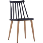 Bistro Dining Chair Straight Back Pp Seat With Metal Legs Black |  Hyw02
