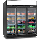 Commercial Display Refrigerator With Triple Glass Door &Amp; Canopy 1530 Litres Black |  Klg1880
