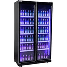 Commercial Upright Display Refrigerator 680 Litres 2 Glass Doors 5 Shelves Ventilated Cooling 1100x600x1985mm | Kobe206
