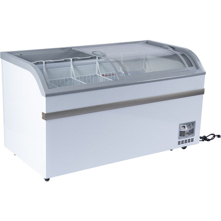 Commercial Horizontal Display Freezer 500 Litres 2 Glass Doors 5 Shelves 1475x757x858mm Ventilated Cooling | Kobe214