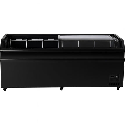 Commercial Horizontal Display Freezer With Shelves 750 Litres 2 Glass Doors 1900x850x850mm Ventilated Cooling Automatic Defrost | Kobe220