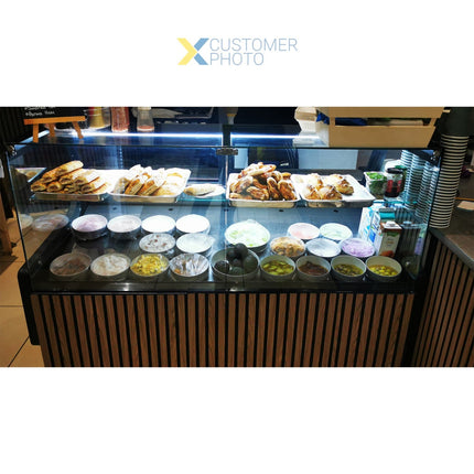 Serve Over Deli Counter Black Front Straight Glass Front Width 1580mm |  Kscp1509 Scd