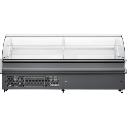 Serve Over Deli Counter Curved Glass Front 2500x850x1200mm |  Kscp2508 Rcc
