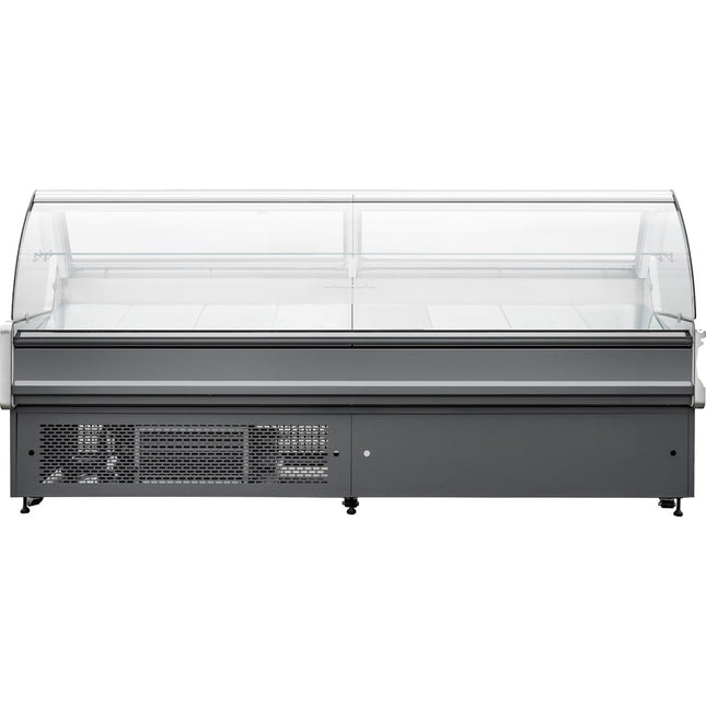 Serve Over Deli Counter Curved Glass Front 2500x850x1200mm |  Kscp2508 Rcc
