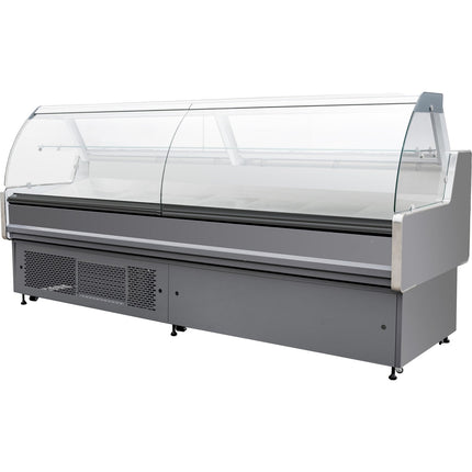 Serve Over Deli Counter Curved Glass Front 2500x850x1200mm |  Kscp2508 Rcc