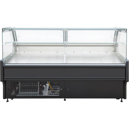 Serve Over Deli Counter Black Front Straight Glass Front Width 2580mm |  Kscp2609 Scd