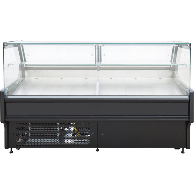 Serve Over Deli Counter Black Front Straight Glass Front Width 1580mm |  Kscp1509 Scd